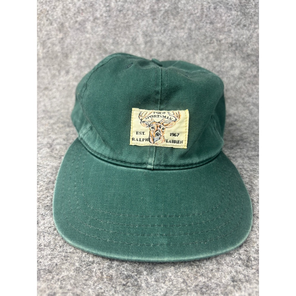 Polo Sport Ralph Lauren Hat Mens OS Green Sportsman Deer Patch USA Made Cap